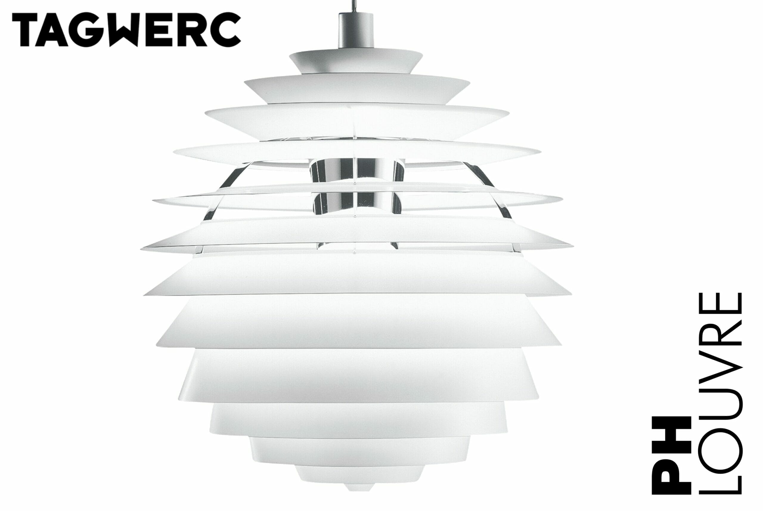 Louis Poulsen PH Louvre Pendant Light White LED/96w/2700K DALI/Intern H: 65cm/D: 60cm - Poul Henningsen